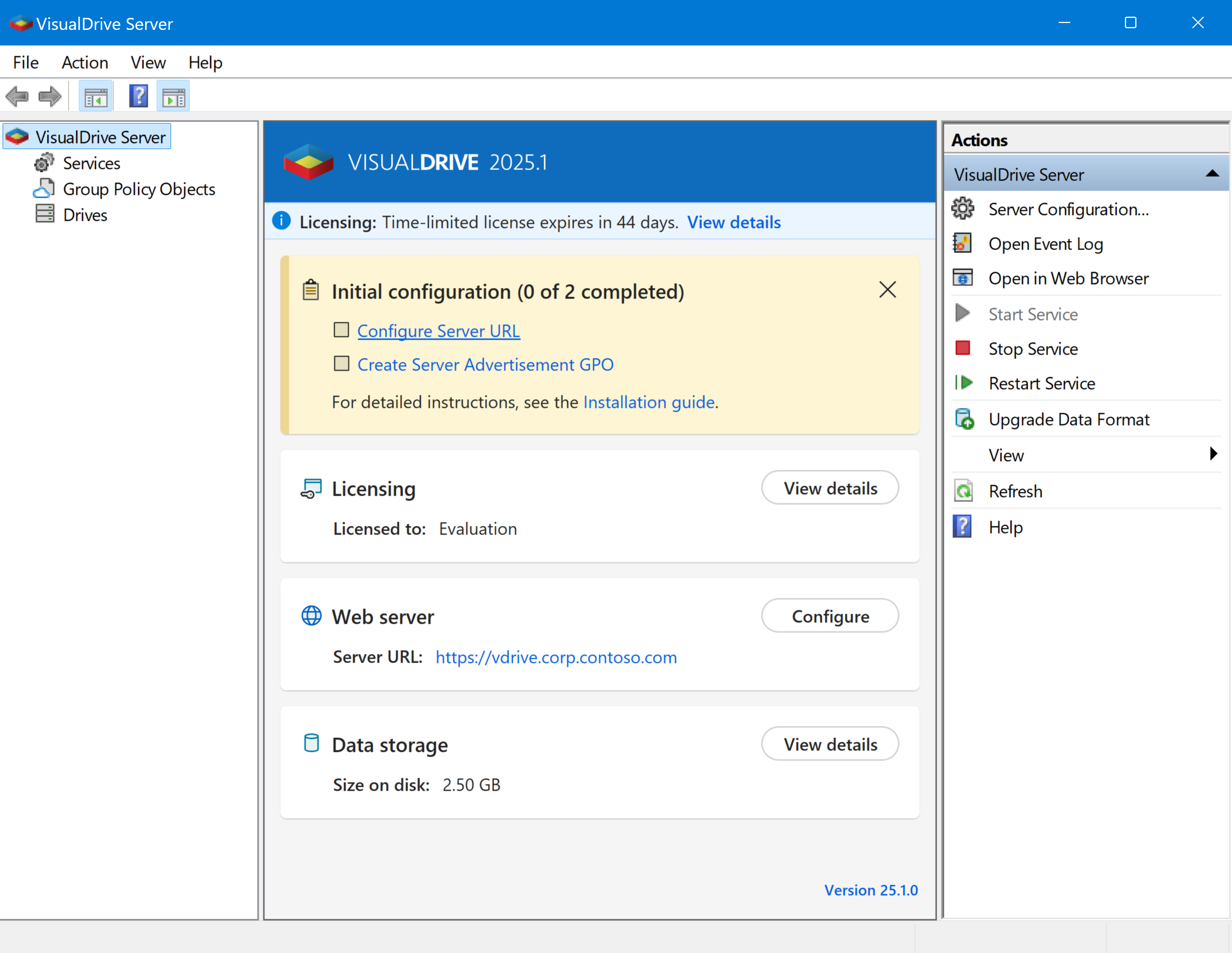 步骤 2：运行服务器 URL 向导